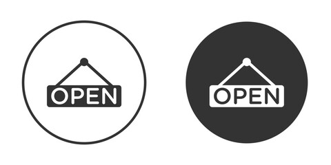 Open signs silhouette symbol. Vector isolated illustration