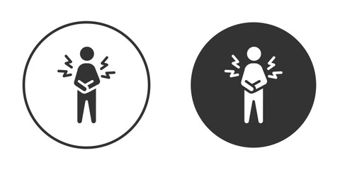 Muscle pain icon silhouette symbol. Vector isolated illustration