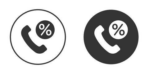 Loan call icon silhouette symbol. Vector isolated illustration