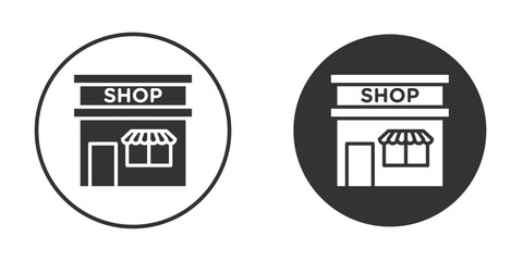 Local store icon silhouette symbol. Vector isolated illustration