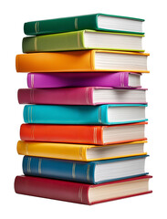Stack of Academic School Books Isolated on Transparent Background PNG
