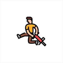 vector illustration of a man holding a wrench