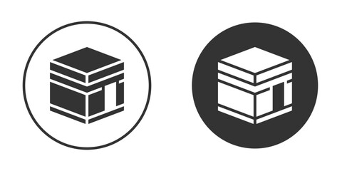 Kaaba icon silhouette symbol. Vector isolated illustration
