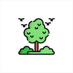 abstract tree with green leaves