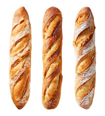 Baguette Set Isolated on Transparent Background PNG
