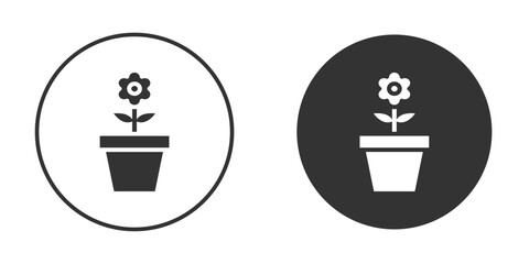 Flowerpot icon silhouette symbol. Vector isolated illustration