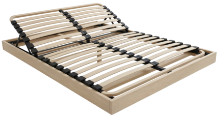 adjustable wooden slatted bed base provides comfortable mattress support