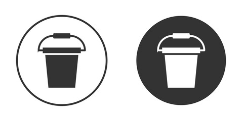 Bucket icon silhouette symbol. Vector isolated illustration
