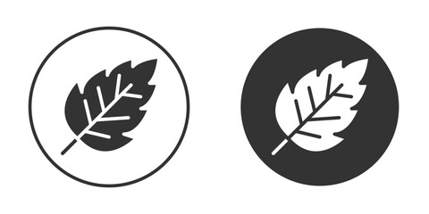 Fototapeta premium Birch leaf icon silhouette symbol. Vector isolated illustration