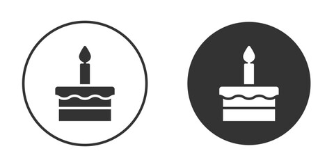 Birthday cake icon silhouette symbol. Vector isolated illustration