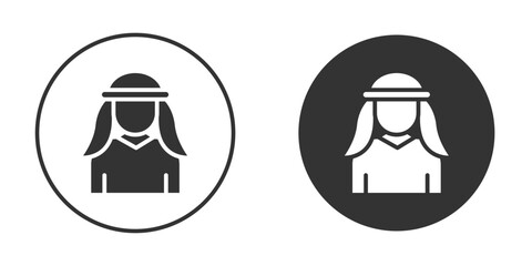 Arabic man icon silhouette symbol. Vector isolated illustration