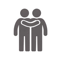Two figures embracing in silhouette friendship and support symbol of unity and solidarity social bonding and human connection