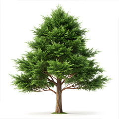Thuja occidentals tree isolated on white background
