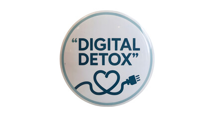 Digital detox symbol with heart and plug image