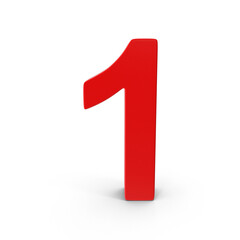 Red Number One Bold Graphic Design Element  png