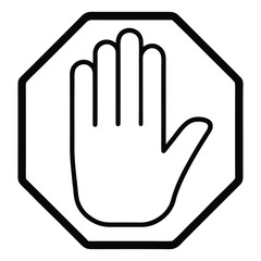 Stop hand gesture icon