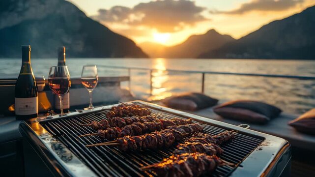 Sunset BBQ on Yacht with Ocean View