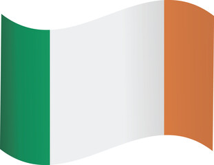 Abstract Ivory Coast flag with green, white, and orange vertical stripes, artistic wave style