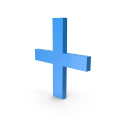 3D Blue Plus Sign Icon Symbol and Design Element  png
