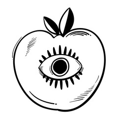 Png apple doodle cartoon teen sticker