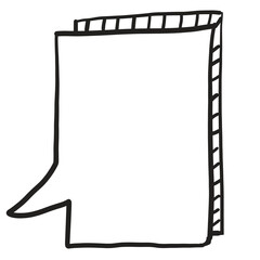 PNG rectangle speech bubble, doodle clipart in transparent background