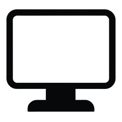 Simple black computer monitor icon