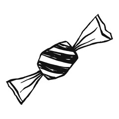 Candy png doodle, drawing illustration, transparent background