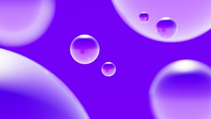 Abstract colorful violet balls. Chaotic scatter spheres. Festive party wallpaper. 3d render creative background.