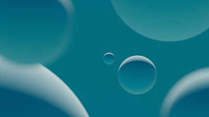 Abstract colorful blue balls. Chaotic scatter spheres. Festive party wallpaper. 3d render creative background.