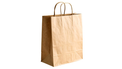  brown paper bag shopping retail grocery carryout merchandise packaging eco friendly container isolated on transparent background