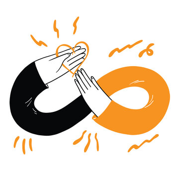 Abstract Hand-Drawn Infinity Symbol with Energy Flow