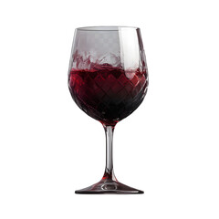 Elegant Red Wine Glass on Transparent Background