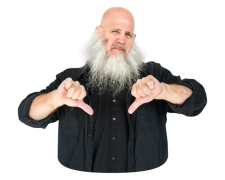 PNG Man thumbs down, collage element, transparent background - Powered by Adobe