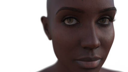 3D Render of Ebony Woman Face