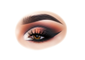 Close-up view of expertly applied eye makeup.