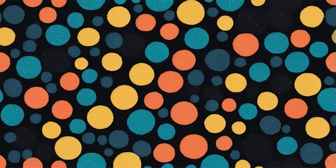 Vibrant, seamless circles in a colorful palette create an abstract makeup powder design with a beautiful and dynamic texture