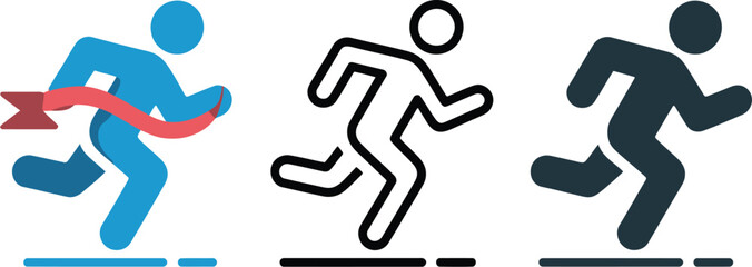 running man icon on white background. sport sign. run symbol. flat style. Pro Vector