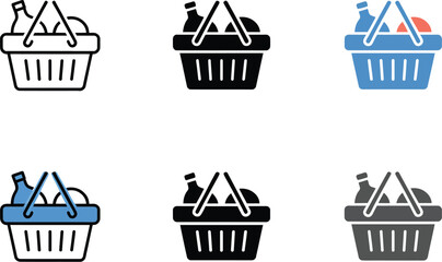 Basket of food icon supermarket basket icon vector illustration