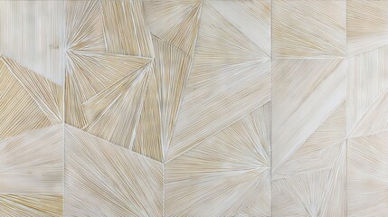 Abstract geometric pattern featuring intricate lines and textures in soft beige tones, creating a visually striking design ideal for modern interior decor and artistic applications