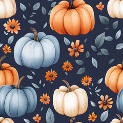 seamless pattern with pumpkins