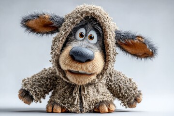 Obraz premium Mischievous Wolf in Sheeps Clothing A 3D Cartoon Character Ready for Digital Adventures