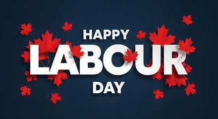 Labour Day Canada – Closed Sign with Maple Leaf