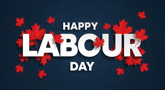 Labour Day Canada &ndash; Closed Sign with Maple Leaf