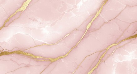 Elegant Pink Marble Texture with Gold Veins – Luxury Abstract Stone Background 