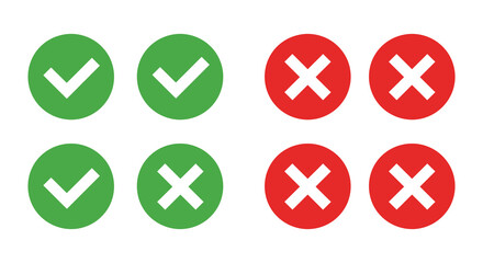Green Check Marks and Red Crosses Representing Correct and Incorrect Choices