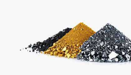A pile of gold and black coal representing the complexities of germanium mining and selenium extraction processes