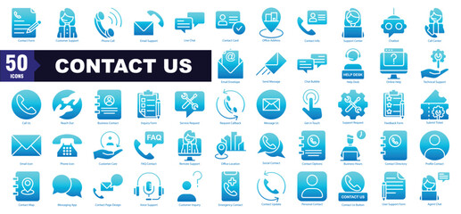  Contact Usglyph gradient icon set