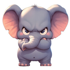 grumpy funny elephant clipart