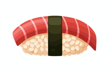Authentic Tuna Nigiri Sushi Close Up Isolated Illustration Japanese Cuisine Traditional Seafood Delicacy