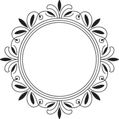 Elegant black and white floral frame vector perfect for invitations and wedding designs